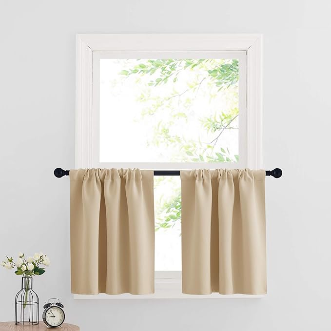 RYB HOME Blackout Curtains for Kitchen, Over Sink Privacy Curtains Window Decor by RYBHOME