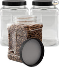 Cornucopia Brands 48oz Square Plastic Jars; Clear Rectangular 6-Cup Canisters by CornucopiaBrands
