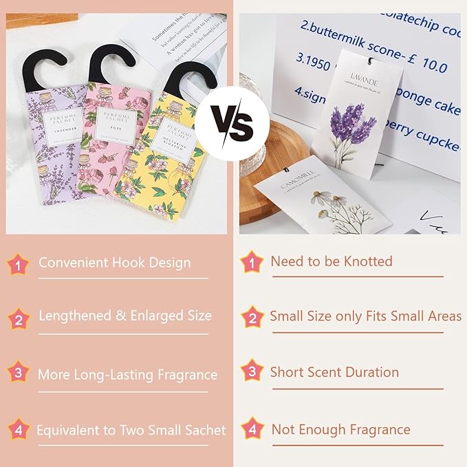 ROSE COTTAGE Large 12 Packs Apricot Blossom Hanging Closet Air Freshener - Image 4