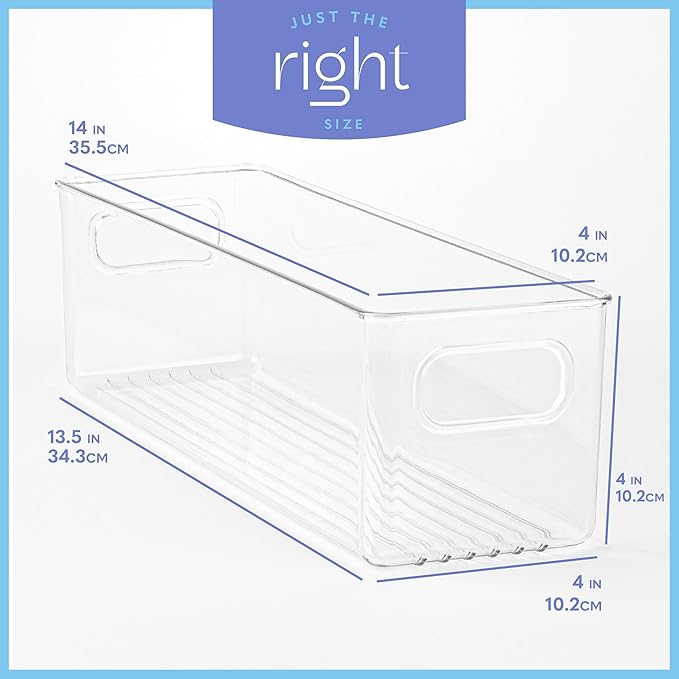 Plastic Food Storage 2 Pack Clear Container Bin - Image 3