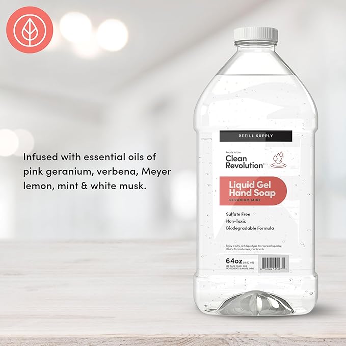 Clean Revolution Liquid Gel Hand Soap, Silky Rich Liquid, Quick Lather - Image 2