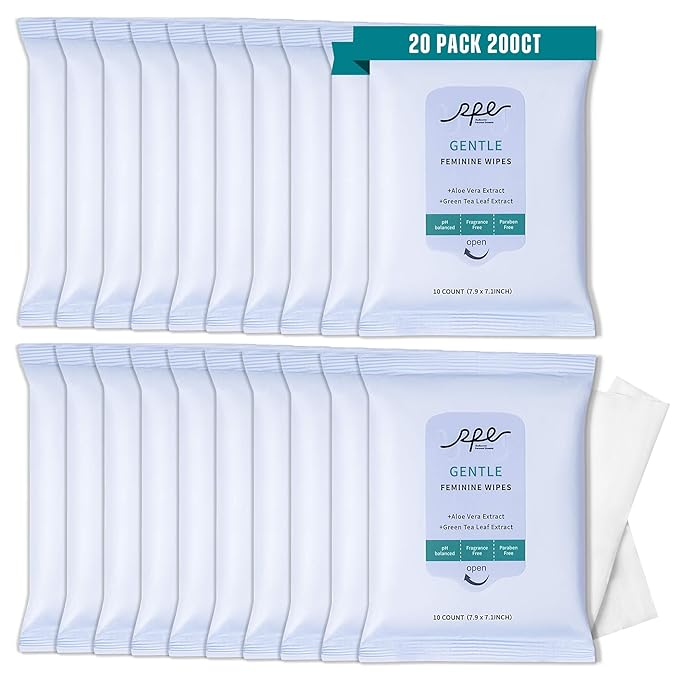 Large Feminine Wipes for Women, pH Balanced Soft Gentle Soothing Unscented by RPELife