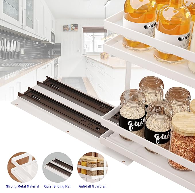2 Pack Pull Out Spice Rack Organizer - Image 3