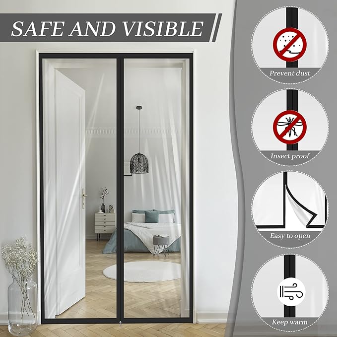 Amylove Zipper 48 x 87 Inch Dust Barrier Door Kit Construction Door Barrier 4 x - Image 5