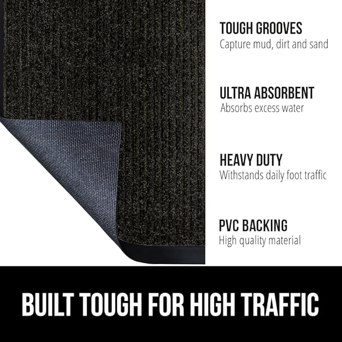 GORILLA GRIP Traffic Guard Door Mat, Heavy Duty Welcome Mats, Commercial Office - Image 2