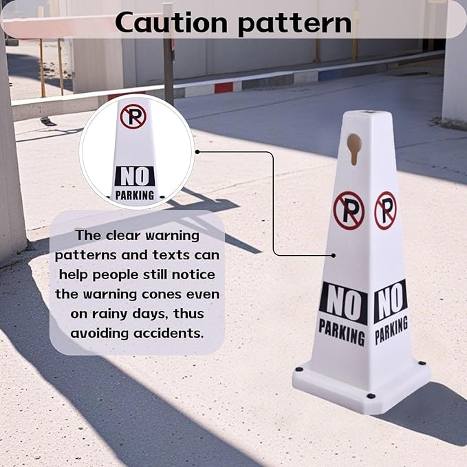 4-Pack 26.5" Caution Cones, 4-Sided Visible Safety Signs - Image 5