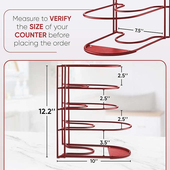 Heavy-Duty Pots and Pans Organizer | 5-Tier Cookware & Lid Storage Rack | - Image 3