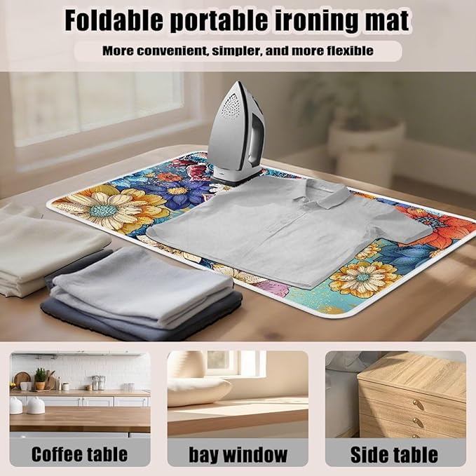Ironing Mat Boho Flower Portable Ironing Pad Blanket - Image 6