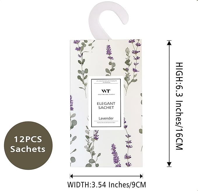 WEALD TRIBE 12 Packs Large-Bag Eucalyptus & Lavender Scented Sachets - Image 2