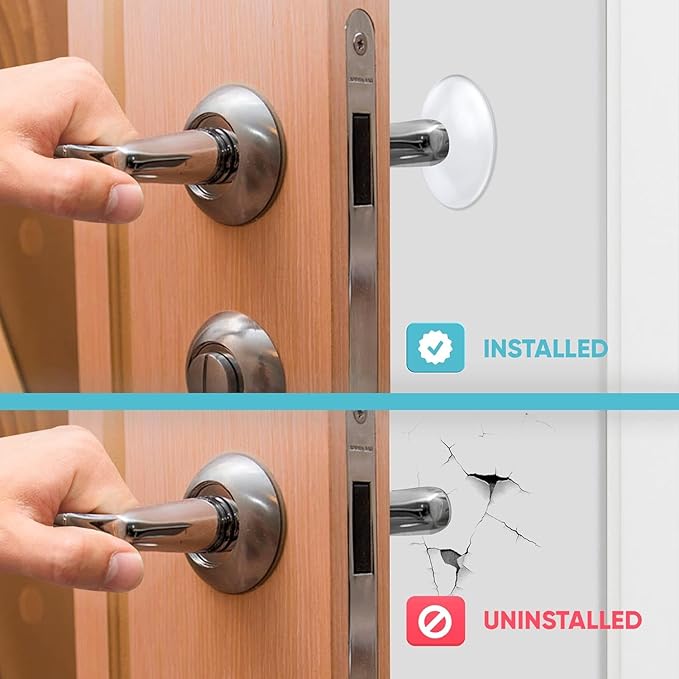 Strongest Home Wall & Door Handle Stopper 2" Set of 10 Pieces of Clear Rubber - Image 5