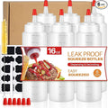 Squeeze Bottles, 16oz Leak-Proof Wide Mouth Condiment Squeeze Bottles by Sopito