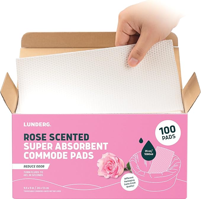 Lunderg Rose Scented Super Absorbent Commode Pads by LUNDERG