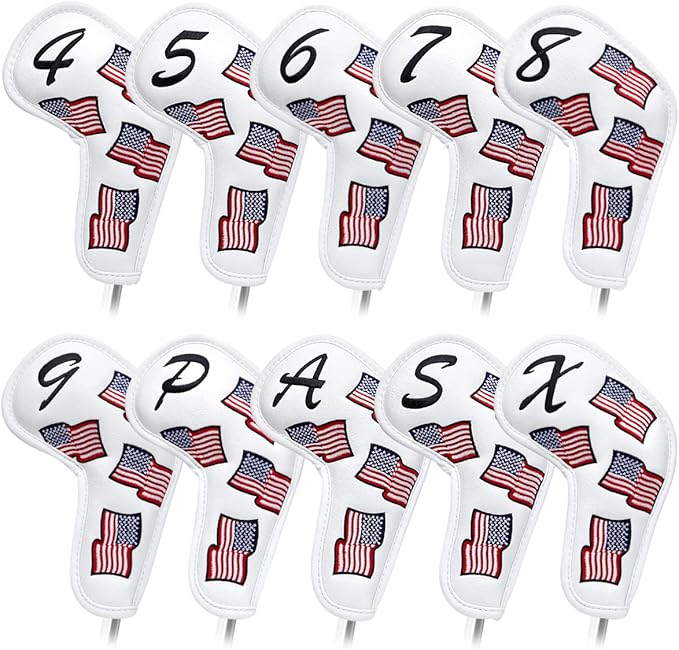US Flag Golf Iron Covers Headcovers by BarudanGolf