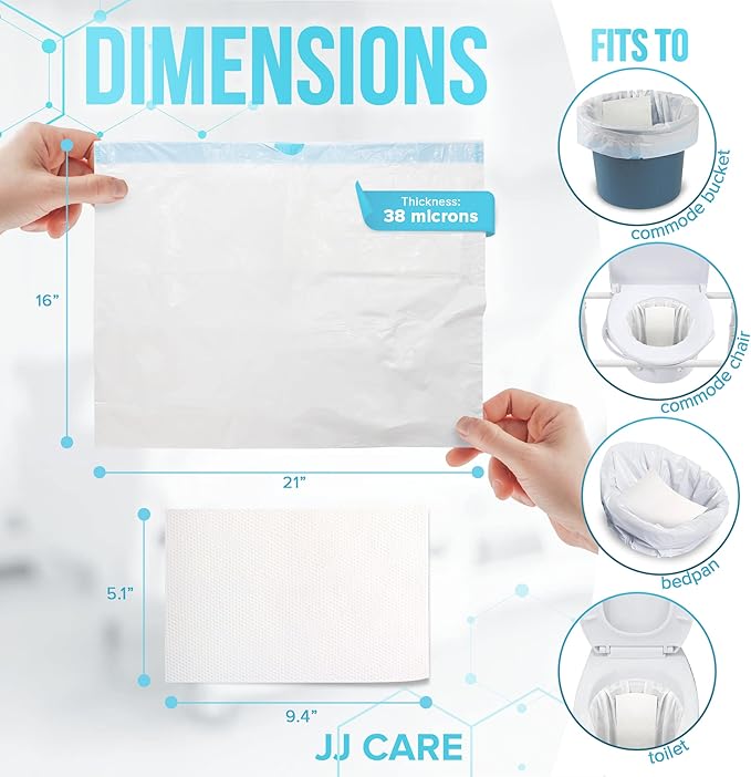 JJ CARE Bedside Commode Liners - Image 3