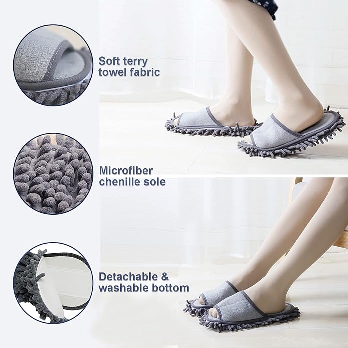 Women's Microfiber Floor Cleaning Mop Slippers - Image 3