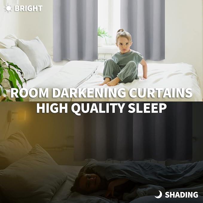 BGment Short Room Darkening Curtains 40 Inches Long - Image 2