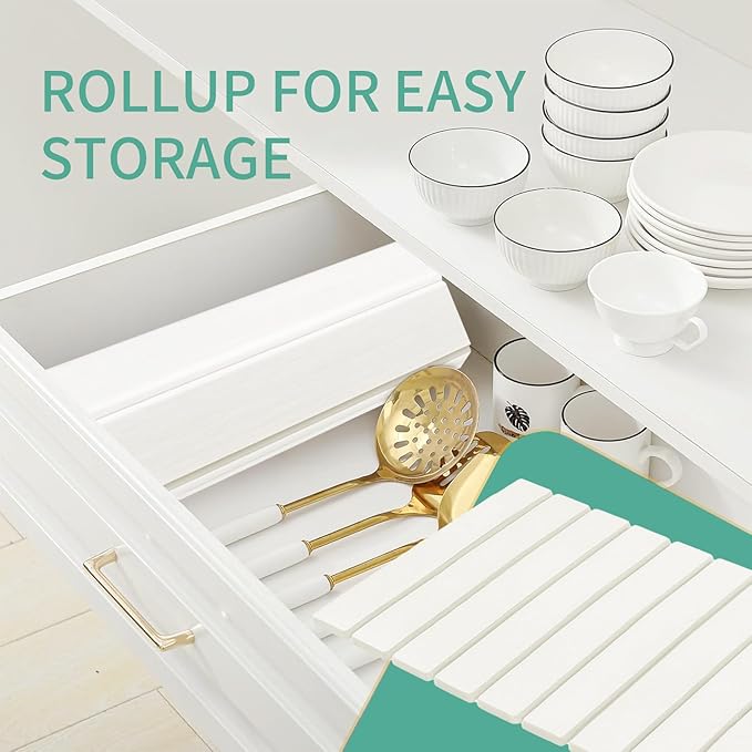 Stone Drying Mat for Kitchen Counter, Collapsible Dish Drying Mat, Fast Drying - Image 5