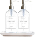 Vine Creations Glass Soap Dispenser, 2 Pack Kitchen Soap Dispenser Set by VineCreations