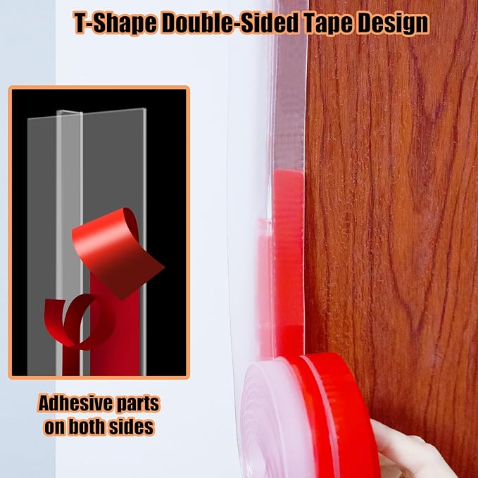 Orghtin T-Shaped Silicone Seal Strip, 40Ft Door Draft Stopper - Image 3