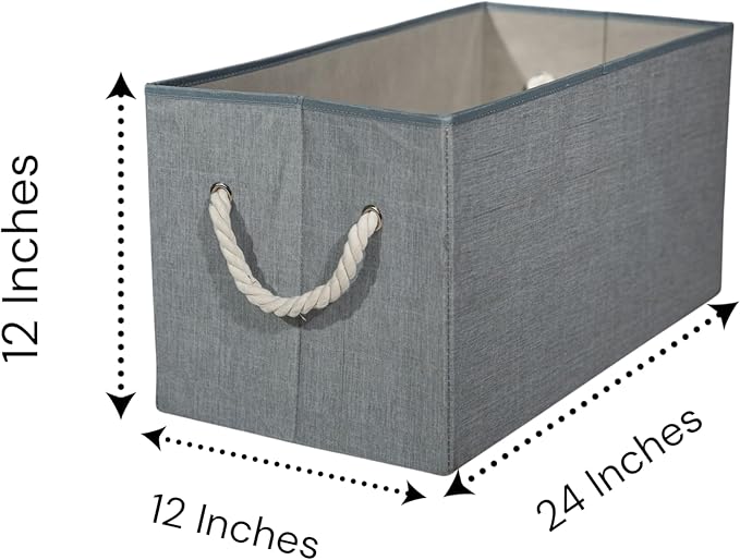 Storage Bins with Rope Handles, Large Decorative Storage Boxes - Image 2