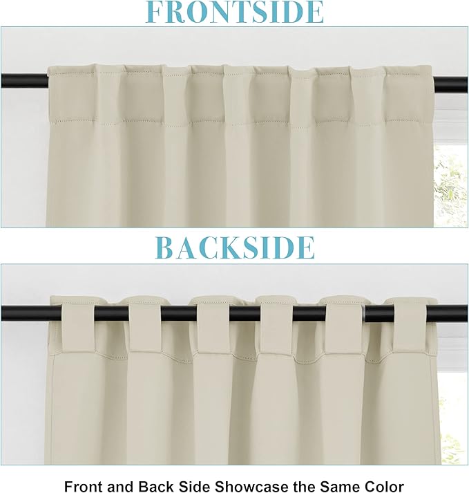 RYB HOME Room Darkening Curtains 2 Panels Set, Energy Efficient Privacy Drapes - Image 2