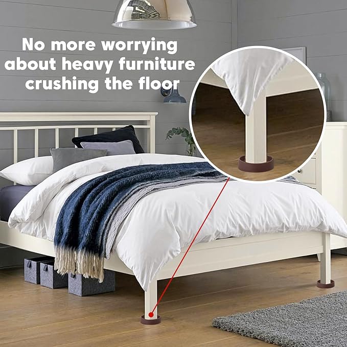 8Pcs 3"*3" Rubber Non-Slip Furniture Pads Heavy Duty Furniture Casters Cups - Image 4