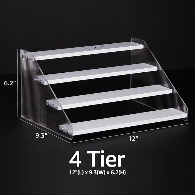 nianfeng Tiered Spice Rack, 4-Tier Spice Pantry Kitchen Cabinet Organizer - Image 3