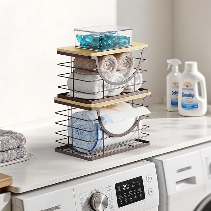 Extra Large Trash Bag Holder Under Sink Stackable Kitchen Storage 2 Pack - Image 3