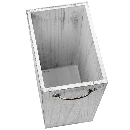 Wood Wastebasket Trash Can Rustic Farmhouse Square Garbage Container Bin - Image 3