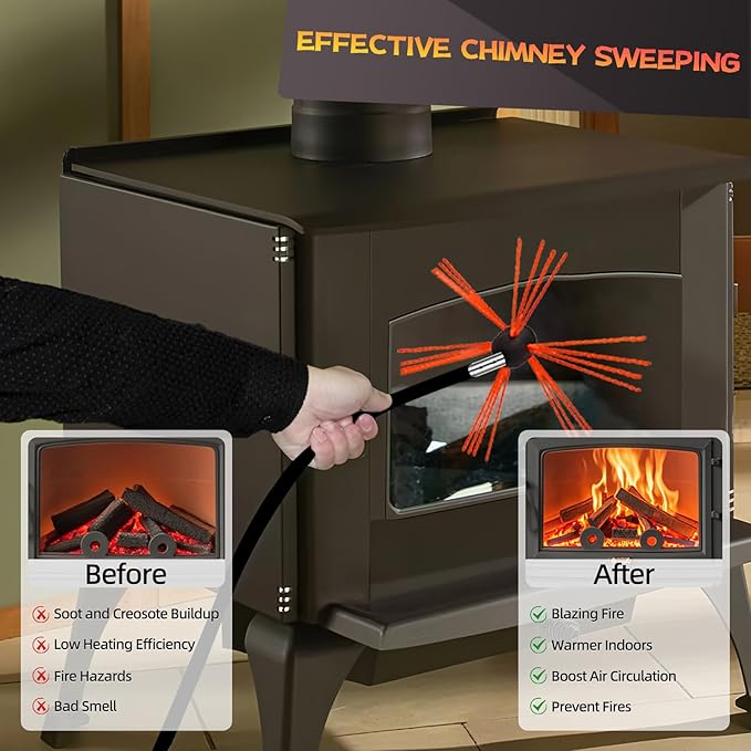 26 Feet Chimney Sweep Kit, Chimney Cleaning Kit - Image 5