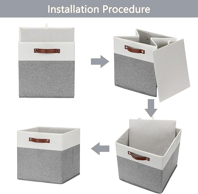 HNZIGE Fabric Storage Cubes 12x12 Cube Storage Bins, Decorative Cube Organizers - Image 2