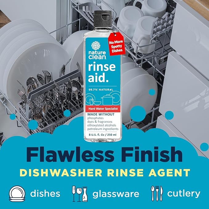 All Natural Dishwasher Rinse Aid Cleaner, Liquid Dishwasher Rinse Agent - Image 2