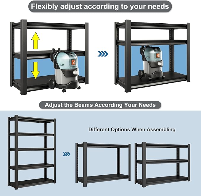 78" H Garage Shelving Heavy Duty，2800LBS Loads Adjustable Garage Storage Shelves - Image 7