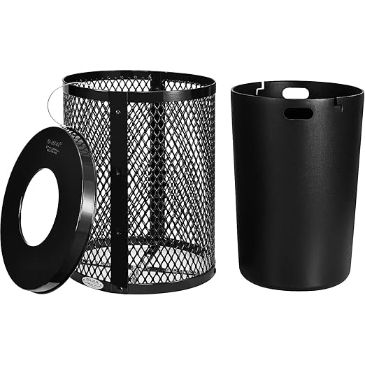 Global Industrial Outdoor Diamond Steel Trash Can - Image 2