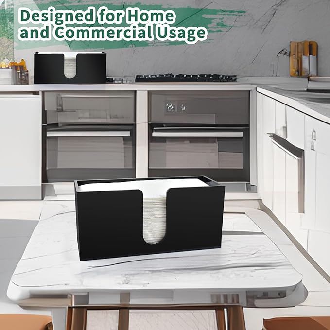 4Pack Black Acrylic Countertop Paper Towel Dispenser, Napkin Dispenser - Image 6