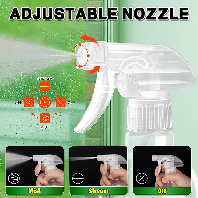 DIYSELF Spray-Bottle-Nozzle-Replacement, Universal Spray Bottle Top - Image 2