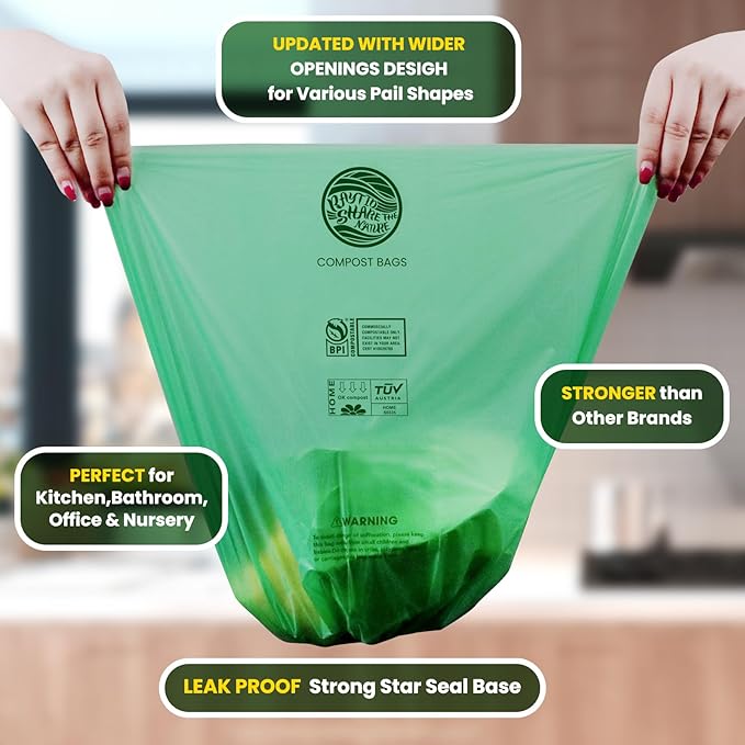 Compost Bags 1.3 Gallon, Compostable Small Trash Bags - Image 2