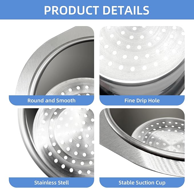 Stainless Steel Drainage Basket, Corner Sink Filter Basket, 4.5-inch Sink - Image 4