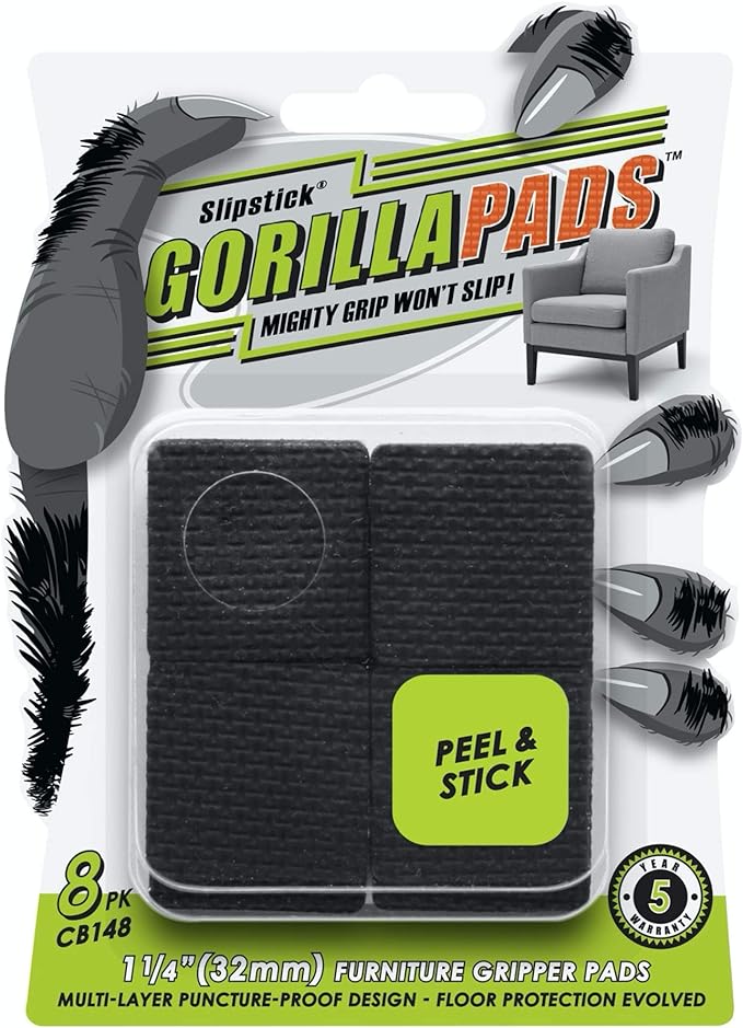 Slipstick GorillaPads CB148 Non Slip Furniture Pads/Rubber Gripper Feet Self by Slipstick