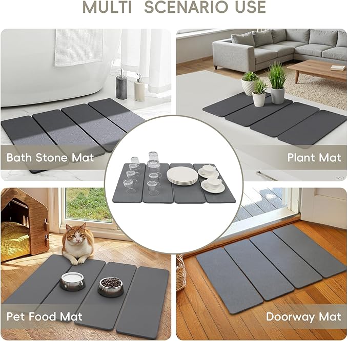 Large Stone Dish Drying Mat for Kitchen Counter, HQAUT 24×16" Collapsible Quick - Image 7