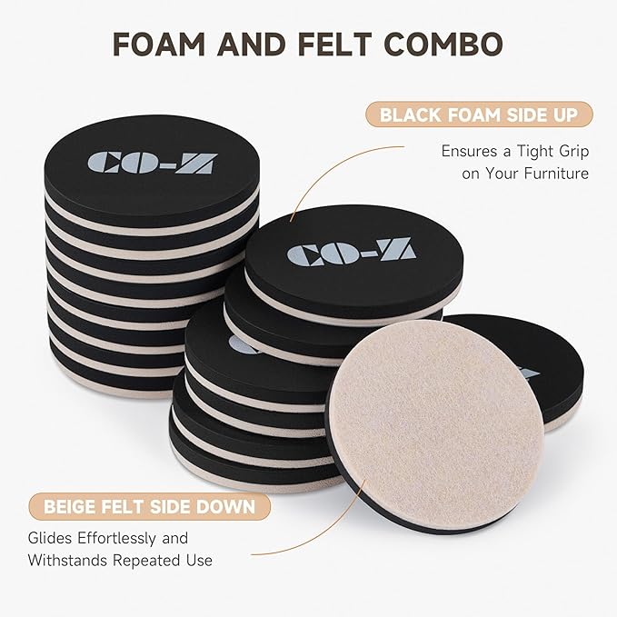 CO-Z 16pcs Felt Furniture Sliders - Image 4