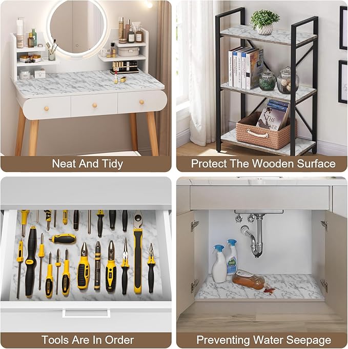 OcePor Non-Adhesive Drawer and Shelf Liner 12IN x 20FT，Non Slip Cabinet and - Image 7