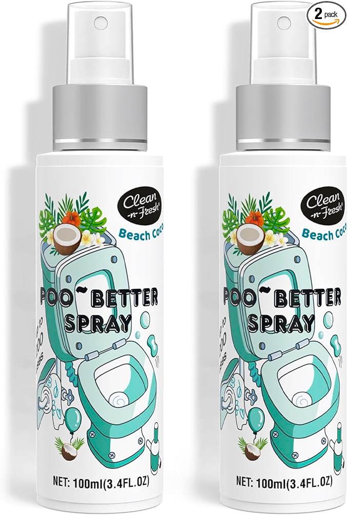 Clean-n-Fresh Toilet Spray 6.8 Fl.Oz, Poop Spray Beach Coco, Bathroom Air by Clean-n-Fresh