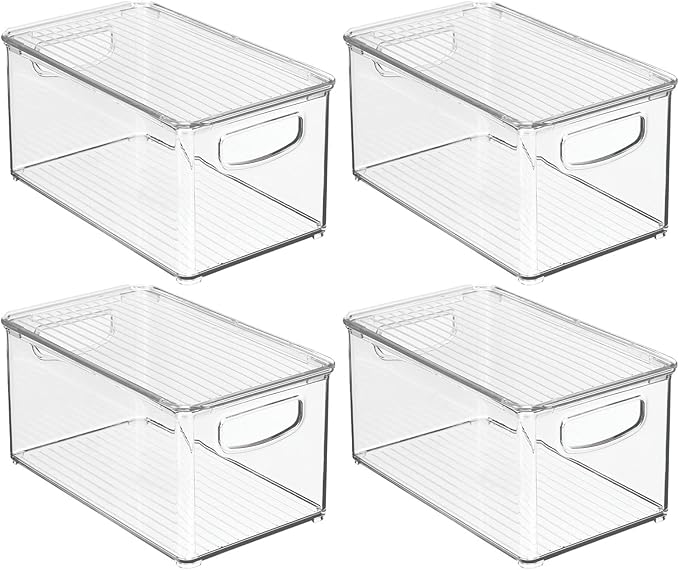 mDesign Plastic Deep Storage Bin Box Container - Image 8
