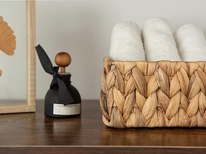 StorageWorks Water Hyacinth Baskets, Small Wicker Baskets - Image 4