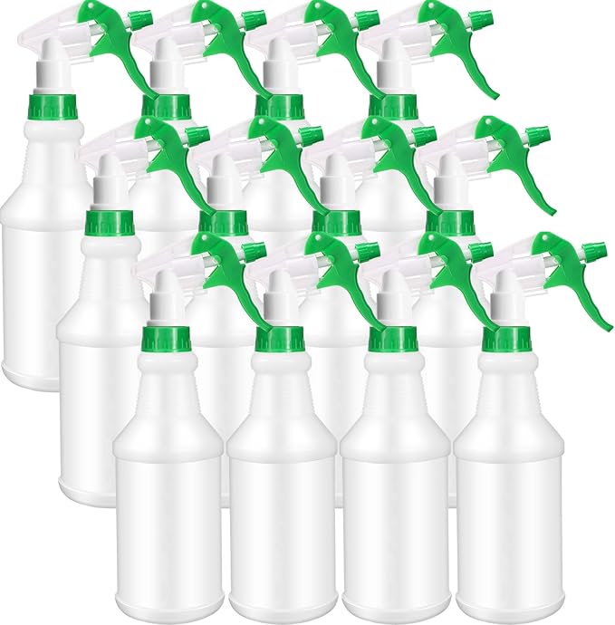Eccliy 12 Pcs 16 Oz Plastic Spray Bottle, Adjustable Empty Reusable Sprayer by Eccliy