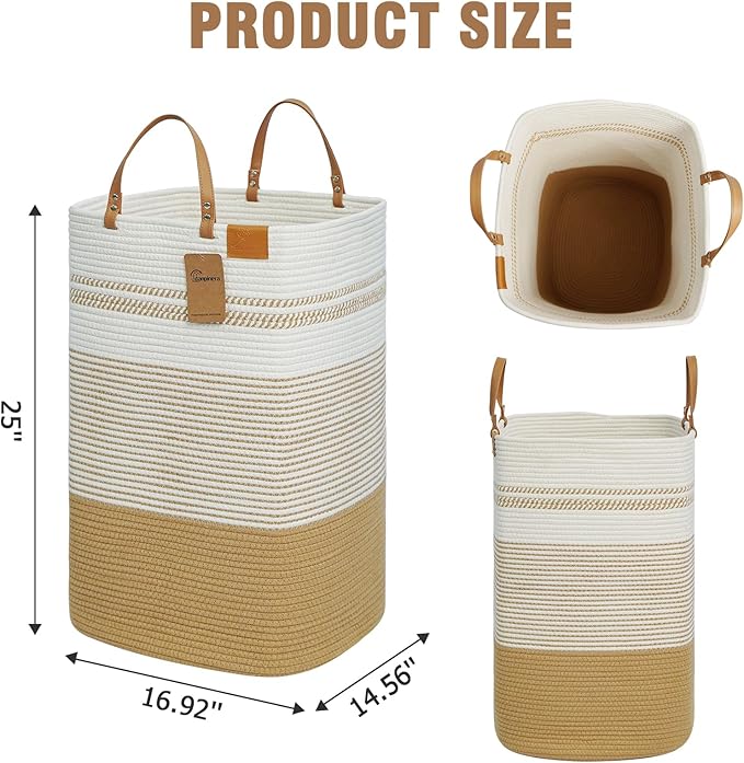 danpinera 100L Nursery Hamper, Tall Woven Laundry Basket - Image 8