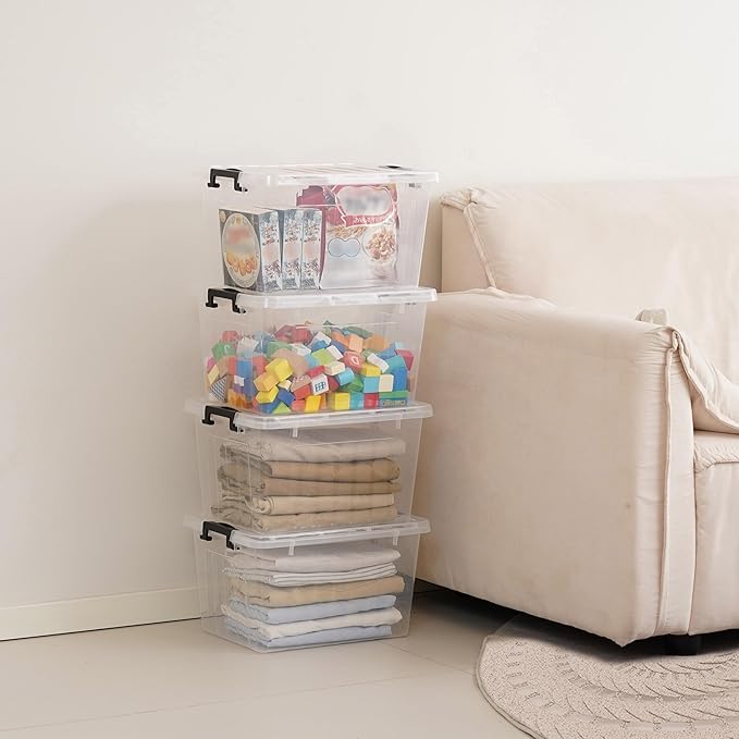 Citylife 22 QT Clear Plastic Storage Bins - Image 4