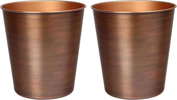 happimess HPM1113B-SET2 Nolan Modern Classic Smooth Steel 2 Gal Waste Bin by Happimess