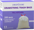 13 Gallon Drawstring Trash Bags, Lavender Scented 200 Count Tall Kichen Garbage by Emergiene